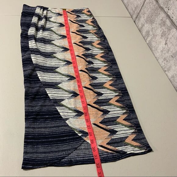 𝅺anthropologie Maeve Plata Chevron Knit Faux Wrap Skirt - Picture 9 of 10